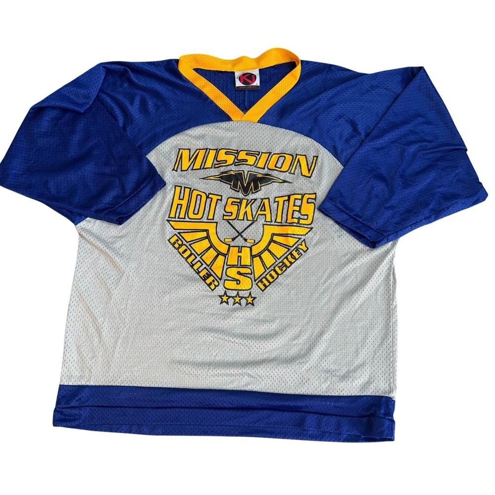 Vintage 2000s Hot‎ Skates Roller Hockey Jersey Mission Y2K Long Island NY #1